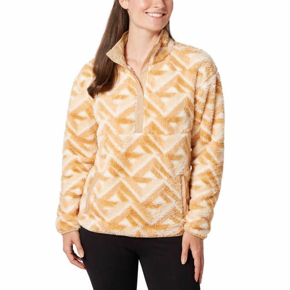 NWT Hurley Ladies' Snap Plush Pullover in Orange Medium - Picture 1 of 11